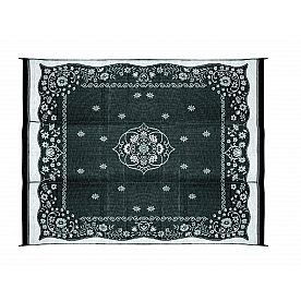 Camco RV Patio Mat 12 Feet x 9 Feet Charcoal Oriental - 42853