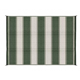 Camco RV Patio Mat 9 Feet x 6 Feet Green Stripe - 42870