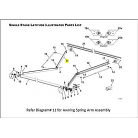 Carefree RV Latitude Awning Arm Electric Idler Side Black - R001786-106