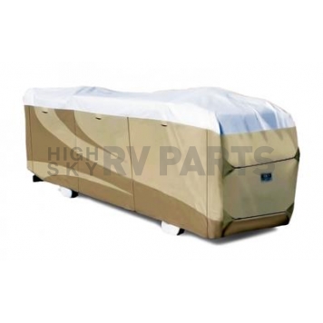 Adco Designer Tyvek RV Cover for 40 foot Class A Motorhomes - Tan with White Top Polypropylene - 32827