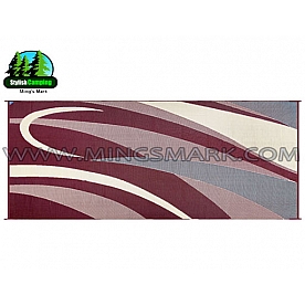Ming's Mark RV Patio Mat -  20 Feet x 8 Feet Burgundy/ Black Graphic Polypropylene - GC5