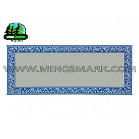 Ming's Mark RV Patio Mat -  20 Feet x 8 Feet Blue/ Beige Classical Polypropylene - RC3