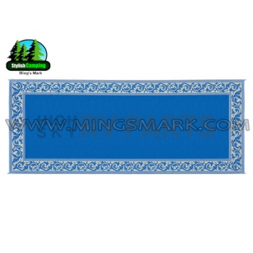 Ming's Mark RV Patio Mat -  20 Feet x 8 Feet Blue/ Beige Classical Polypropylene - RC3-1