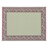 Ming's Mark RV Patio Mat -  9 Feet x 12 Feet Burgundy/ Beige Classical Polypropylene - RA5