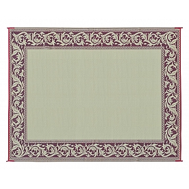 Ming's Mark RV Patio Mat -  9 Feet x 12 Feet Burgundy/ Beige Classical Polypropylene - RA5