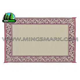 Ming's Mark RV Patio Mat -  9 Feet x 6 Feet Burgundy/ Beige Classical Polypropylene - RD5
