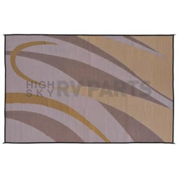 Ming's Mark RV Patio Mat -  12 Feet x 8 Feet Brown/ Gold Graphic Polypropylene - GA7