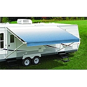 Carefree RV Patio Awning - Fiesta 15' - Spring Assisted with Black/ Gray Denim Stripes - EA158000