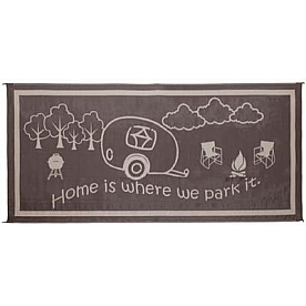 Ming's Mark RV Patio Mat -  8 Feet x 11 Feet Black/ White Polypropylene - RH8111