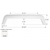 Icon Fender Skirt For Fleetwood  Wilderness/ Prowler 65-1/2 Inch 14-5/8 Inch  White 01539