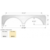 Icon Universal Fender Skirt 67-5/8 inch x 15 inch -  White ABS - 00416