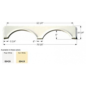 Icon Universal Fender Skirt 70-5/8 inch x 14-3/4 inch -  White ABS - 00420