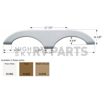 Icon Fender Skirt For Keystone Brand Cougar/ Cougar X-Lite/ Cougar SRX 69-3/4 Inch 11-1/8 Inch Taupe 01465