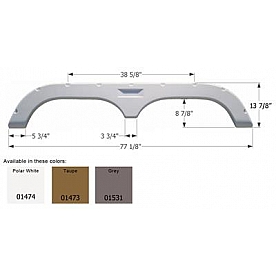Icon Fender Skirt For Fleetwood  Prowler/ Prowler Regal/ Regal/ Redline Hyper Lite 77-1/8 Inch 13-7/8 Inch Taupe 01473