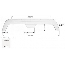 Icon Fender Skirt For Fleetwood  Wilderness/ Prowler 69-3/8 Inch 11-1/8 Inch  White 01612