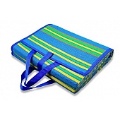 Camco RV Patio Mat 9 Feet x 6 Feet Blue/ Green Stripes - 42814