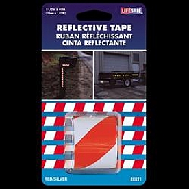 Top Tape and Label Reflective Tape 40 Inch X 1-1/2 Inch Red And Silver - RE821