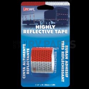Top Tape and Label Reflective Tape 4 Feet X 1-1/2 Inch Red And Silver - RE800