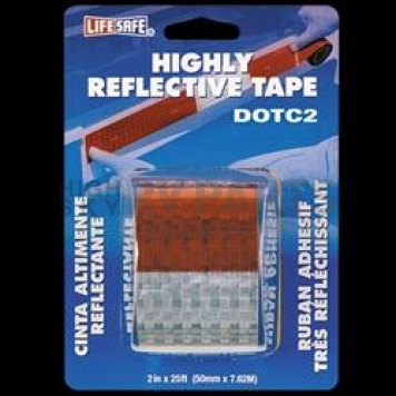 Top Tape and Label Reflective Tape 25 Feet X 2 Inch Red And Silver - RE2125