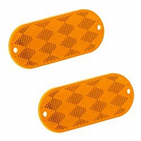 Bargman Reflector - 4-3/8 inch X 1-7/8 inch Oblong with Adhesive Back