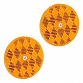 Bargman Reflector Round 3-3/16 Inch Diameter Amber With Center Mounting Hole