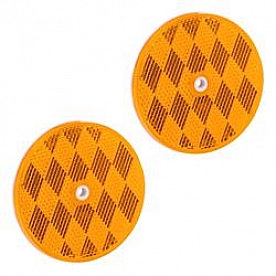 Bargman Reflector Round 3-3/16 Inch Diameter Amber With Center Mounting Hole
