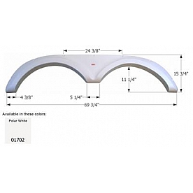 Icon Fender Skirt For Jayco  Designer Series 69-3/4 Inch 15-3/4 Inch  White 01702