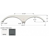Icon Fender Skirt For Pilgrim  Open Road 68-1/2 Inch 13 Inch Dark Gray 01713