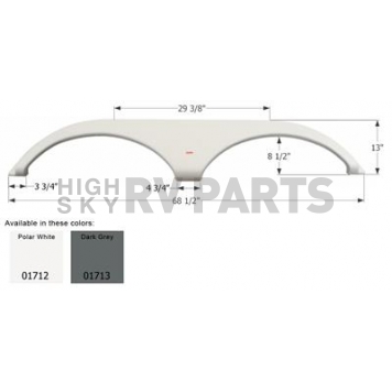 Icon Fender Skirt For Pilgrim  Open Road 68-1/2 Inch 13 Inch Dark Gray 01713