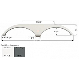 Icon Fender Skirt For Pilgrim  Open Road 68-1/2 Inch 13 Inch  White 01712