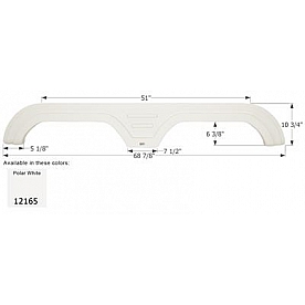 Icon Fender Skirt For Carriage  Carri-Lite. Also Various Keystone  Hornet 68-7/8 Inch 10-3/4 Inch  White 12165