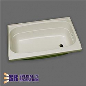 Specialty Recreation Bathtub - 24 inch x 46 inch RH Drain - Parchment - BT2446PR