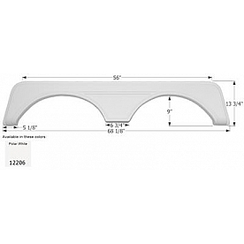 Icon Fender Skirt Carriage  FS2206 68-1/8 Inch 13-3/4 Inch  White 12206