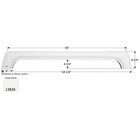 Icon Fender Skirt For Lance s/ Fleetwood/ Pioneer 64-1/8 Inch 8-3/4 Inch  White 12826