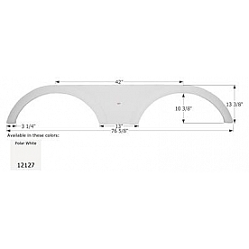 Icon Fender Skirt For Heartland  North Trail 76-5/8 Inch 13-3/8 Inch  White 12127
