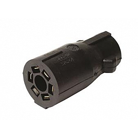 Demco RV Trailer Wiring Connector Adapter - 7-Way Blade to 6 Way Round - 9523053
