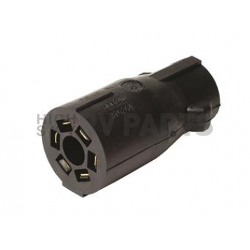 Demco RV Trailer Wiring Connector Adapter - 7-Way Blade to 6 Way Round - 9523053