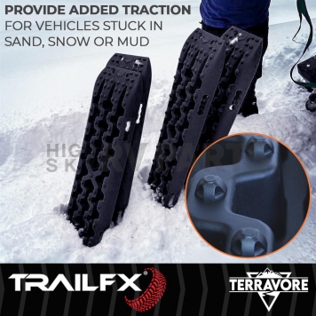 TrailFX Traction Mat Black - 20,000 Pounds - Set of 2 - TBBK01-3