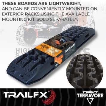 TrailFX Traction Mat Black - 20,000 Pounds - Set of 2 - TBBK01-6