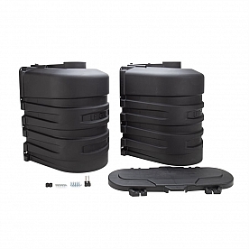 Camco Dual Propane Tank Cover - 30 Pound - Black Polymer - 50512