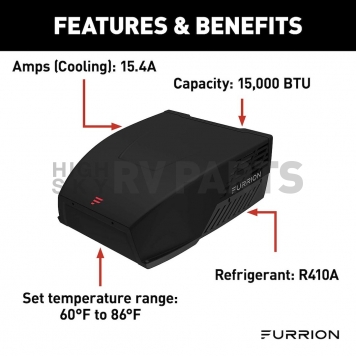 Furrion Chill  Air Conditioner - 15,000 BTU Black - FACR15HESA-BL-3