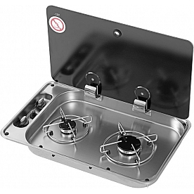 Suburban Mfg Drop-In Cooktop - Stainless Steel With Black Glass Lid - 3045AST
