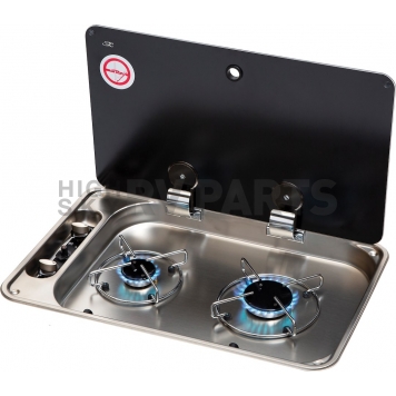 Suburban Mfg Drop-In Cooktop - Stainless Steel With Black Glass Lid - 3045AST-2