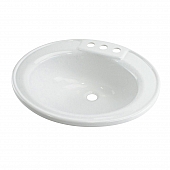 RV Bath Oval Sink - 19-3/4 Inch x 16-5/8 Inch White - 209635