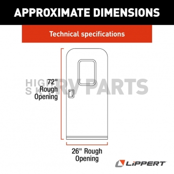 RV Entry Door - Radius Corners White - Right Side Hinges - 26 Inch Width x 72 Inch Height-3