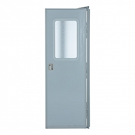 RV Entry Door - Square Corners White - Right Side Hinges - 24 Inch Width x 68 Inch Height