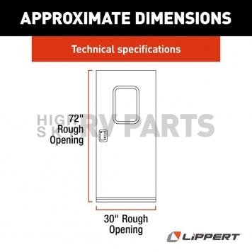 RV Entry Door - Square Corners White - Right Side Hinges - 30 Inch Width x 72 Inch Height-3