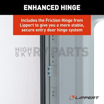 RV Entry Door - Square Corners White - Right Side Hinges - 30 Inch Width x 72 Inch Height-7