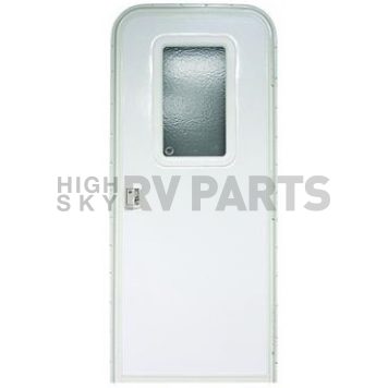RV Entry Door - Radius Corners White - Right Side Hinges - 26 Inch Width x 72 Inch Height