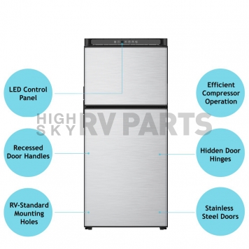 Norcold Refrigerator With Freezer - 8 Cubic Feet Black - N8DCBKL-3